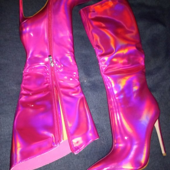 AZALEA WANG " NOT YOUR AVERAGE PINK " Stiletto Boots ( BRAND NEW!! ) - Picture 5 of 6